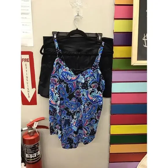 Dreamshaper by miraclesuit Hank tankini & skirt 14 reg ocean paisley - Picture 1 of 5